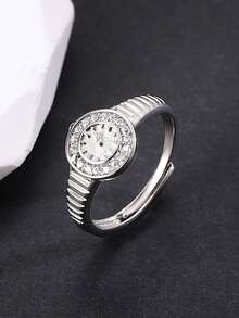 1 Piece Fashion Unique Design Fake Watch Rings For Girls Gift ,Decoration Watch Rings For Women,Cannot Display Time - Silver - View 5