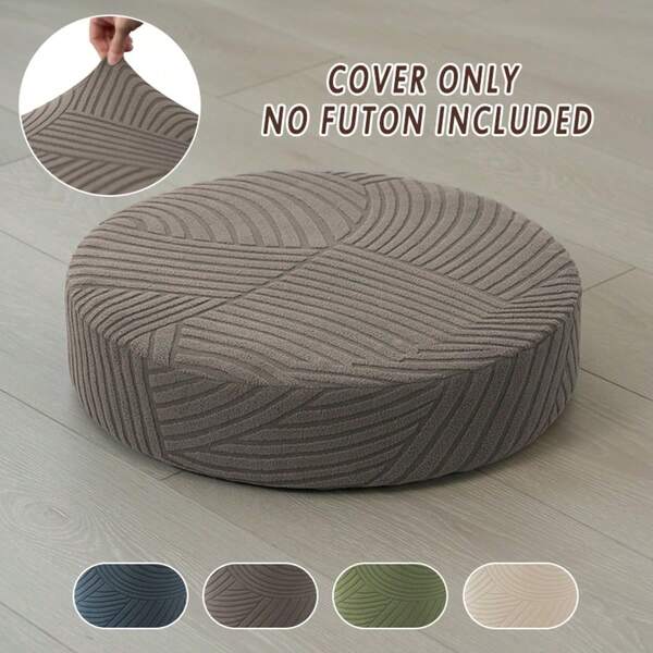 1 Vỏ đệm tròn co giãn dệt jacquard, màu trơn, dùng cho ghế tatami, phòng khách và ban công.