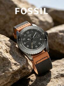 Đồng hồ nam Fossil Quartz mặt đen dây đeo màu nâu đen hiển thị ngày thời trang thường ngày thích hợp sử dụng hàng ngày LE1137 - Xám - Xem 1