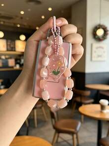 串珠钥匙扣+钥匙包套装，适用于带钥匙扣的汽车遥控钥匙套，适配雷诺Captur、Koleos、Kadjar、Arkana、Megane、达契亚Duster、Sandero、Stepway及智能遥控钥匙，提供优质保护和时尚设计。 - 珠鍊 - 查看 10