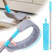 UNTIOR Mopa de Limpieza de Polvo con Largo para Pisos y Techos, Limpiador de Polvo para Debajo de la Cama, Cepillo para Eliminar Polvo del Sofá, Herramienta de Limpieza Doméstica - Fregona con 2 paños - Ver 2