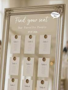 Calcomanía personalizada de bienvenida a la boda para espejo vintage, calcomanía personalizada para espejo de ceremonia de boda, letrero de bienvenida para espejo de boda - Multicolor - Ver 4