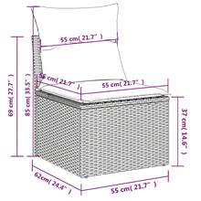 6-Piece Garden Sofa Set With Cushions, Black Synthetic Rattan - A - View 9