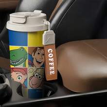 Disney Toy Story Character Grid Print Insulated Coffee Cup With Wrist Strap,Stainless Steel, Coffee Cup With Lid,Dual-Drink Design, And Durable - Multicolor - View 4