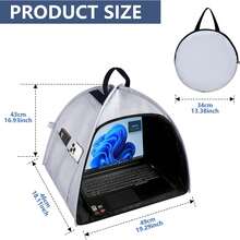 Universal Foldable Laptop Sun Shade & Privacy Shield -Fits 13-16 Inch , Surface - Blocks Sunlight, Protects Privacy, Working Outdoor Travel,Anti - Glare(Have Patents),Grey - Grey - View 8