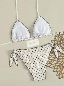 Women's Cute Floral Lace Ruffled Bikini 2 Pieces Set, Suitable For Summer Island Vacation Swimming Beach - Multicolor - View 2