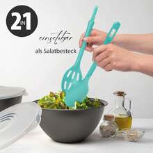 Juego de utensilios de plástico para ensalada de 2 piezas, compuesto por una cuchara y unas pinzas para ensalada. - Ver 9