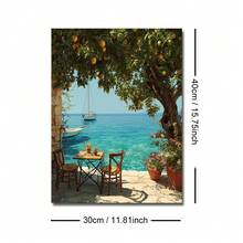 1pc Lemon Tree Summer Beach Canvas Poster Mediterranean Coastal Landscape Rustic Wall Art Print Beach House Farmhouse Decor Painting Apartment Living Room Bedroom Modern Home Decor - A - View 9