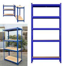 Royalswill 5-Shelf Heavy-Duty Garage Shelving, 180x90x40 Cm, 500 Kg Load Capacity, Boltless Metal Frame And 5 Mm MDF Storage Shelves - 銀色 - 查看 1