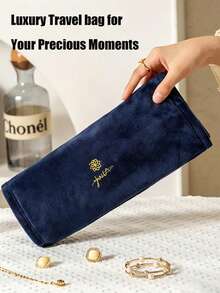 1pc Portable Jewelry Storage Bag, Multi-Functional Foldable Jewelry Organizer With Compartments, Soft Fabric Prevents Scratches, Transparent Window For Easy Viewing, Suitable For Rings, Earrings, Necklaces, Great For Travel, Daily Use Or Gift - Multicolor - View 2