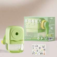 1個手搖式鉛筆削筆器，全封閉式不卡紙旋轉削筆器，返校季適用 - 彩色 - 查看 4
