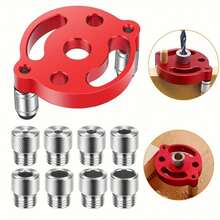 3/8 Pcs Straight Hole Drilling Positioner 3-10mm Aluminum Pocket Hole Jig ,Wooden Dowel Splicing Drilling,Multifunctional Pocket Hole Guide,Self-Centering Doweling Jig Kit,For Woodworking Precise Hole Making. - 8 Pcs - View 2