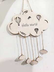 Nuevo Adorno Colgante de Nube de Madera Estilo Nórdico Ins para Habitación Infantil, Decoración de Pared y Campana de Viento DIY para Habitación de Bebé - 1PC - Ver 7