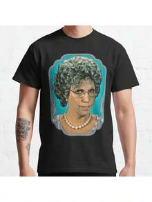 Thelma Harper T-Shirt | Iconic Outfit From Vintage TV Series - Iconic Roles Of Vicki Lawrence And Harvey Korman, Appearance On The Carol Burnett Show | Casual Crew Neck T-Shirt For Collectors And Fans, Urban Hip-Hop Style, Printed T-Shirt For Men And Women - 黑色 - 查看 1