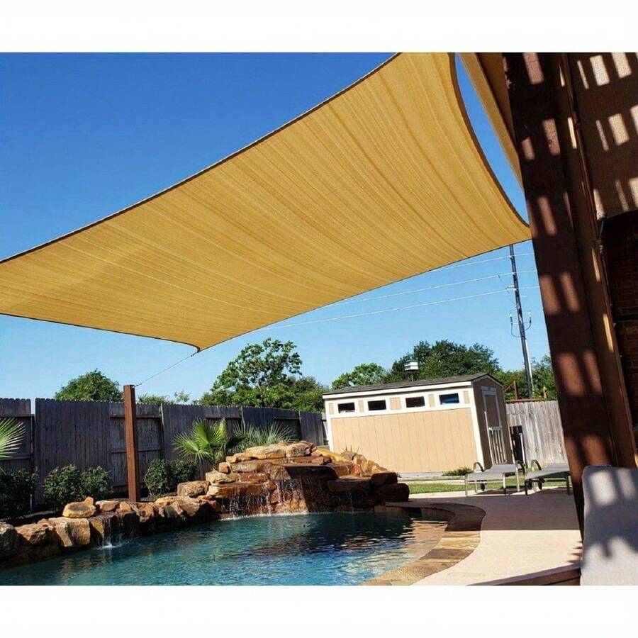 Outdoor Spaced Sunshade Nets, Outdoor Sunshade Nets And Plant Sunshade Nets. Made Of High-Density Polyethylene With Copper Buckles, Featuring A 90% Shading Rate, Evenly Woven For Good Air Permeability, Reinforced Plastic Corners And Anti-Ultraviolet Performance. Available In Multiple Sizes And Easy To Hang, Ideal For Garden Canopies And Lawns.