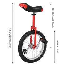 HOHOBLA Unicycle With Excellent Steel Frame,Leakproof Tire,Adjustable Height,Curved PU Seat,Mute Bearing,Anti-Slip Designs,For Outdoor Sports Fitness Exercise [LOYALHEARTDY-BTG] - Red - 18 Inch*YDFKPZ-001400 - View 9