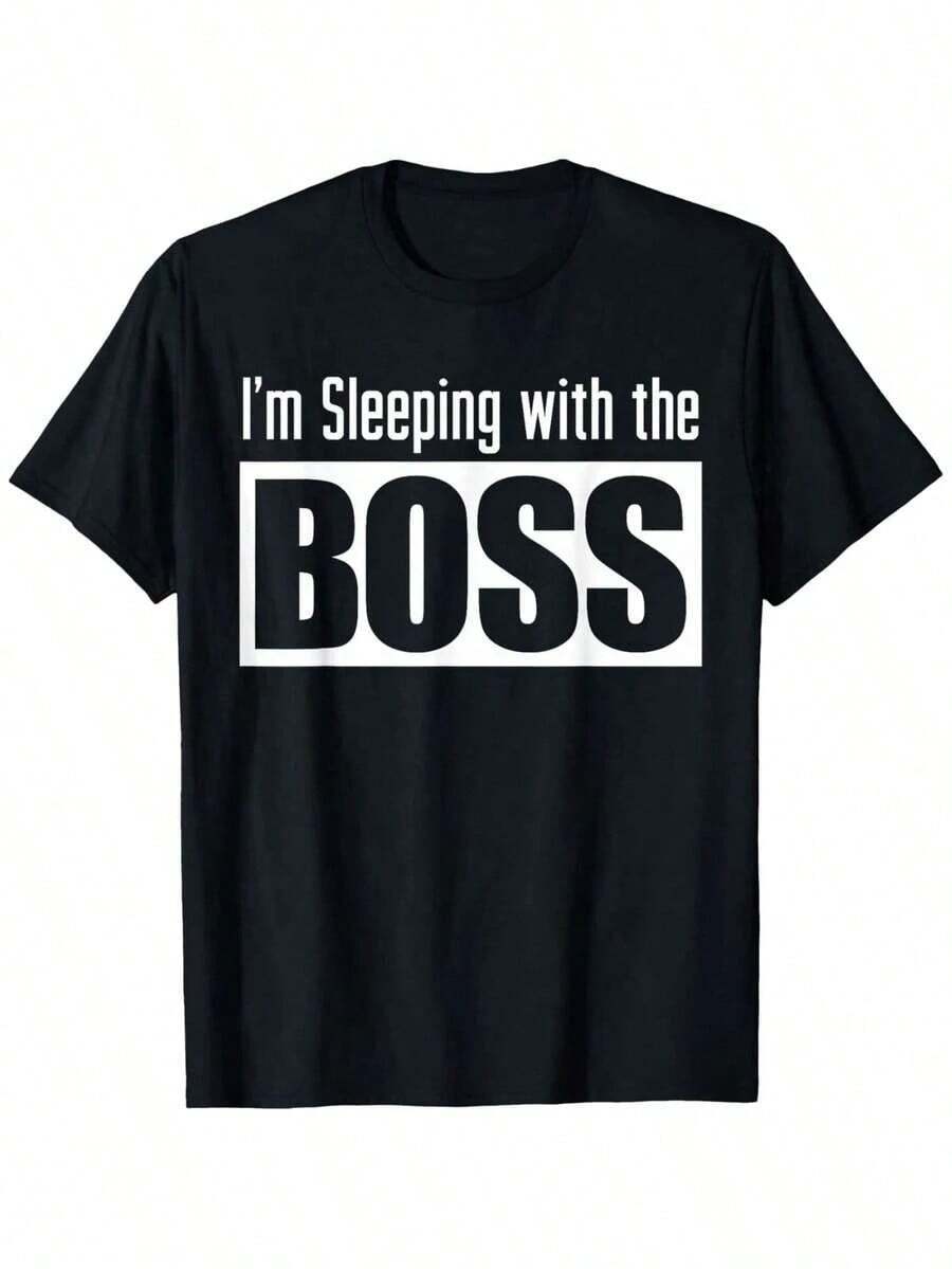 Give Your Partner A T-Shirt With The Phrase 'I Sleep With The Boss'. - 黑色 - 查看 1