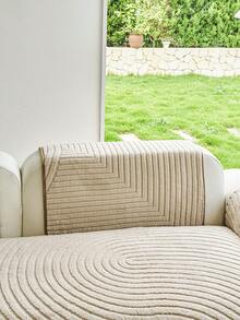 1pc Solid Color Warm Plush Sofa Cover, Soft Skin-Friendly Pet-Friendly Non-Slip Backing Stain-Resistant Durable All-Season Use, Holiday Decor Furniture Protection, Suitable For 1/2/3/4 Sectional Sofa Armrest Cover Backrest Cover - Khaki - View 10