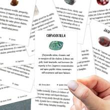 50Pcs Crystal Healing Property Pocket Cards, 2.5*3.5inch Gemstone Identification Cards, Crystal Healing Meanings & Benefits Guide, Spiritual Identification Flashcards With Zodiac & Chakra Info, Crystal Collector Gift Set - View 4