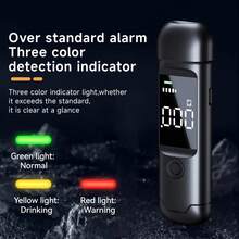 Portable Digital Alcohol Tester, High-Capacity And Compact Breathalyzer, Essential For Gatherings And Business Trips - Black - View 4
