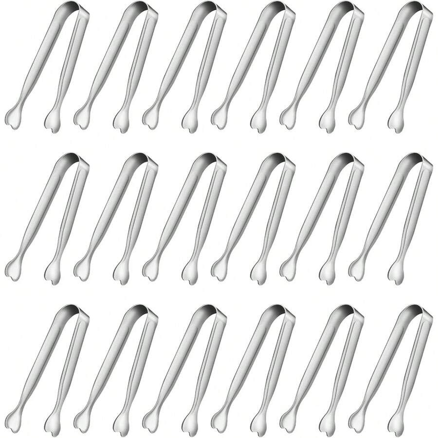 Mini Serving Tongs, 18-Packs Stainless Steel Sugar Tongs, 4.3inch Ice Tongs Kitchen Appetizers Tongs For Coffee Bar, Tea Party, - 樣式類型如圖所示 - 查看 1