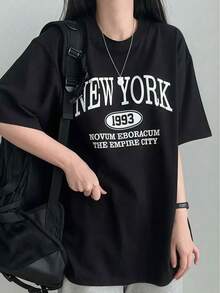 Women's T-Shirt For Spring And Summer - Black - View 7