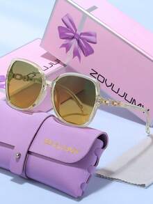 ZOVUJUMY Classic Black Frame Sunglasses, With Hoop Arm Design, Rhinestone Embellished, Versatile For Commuting And Driving, Large Frame Flatters Face Shape, Suitable For All Face Types - Multicolor - View 11