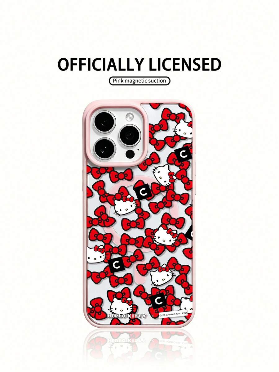 Miniso Sanrio Hello Kitty hautfreundliche magnetische kabellose Ladehandy-Hülle, Sommer Handyhülle, Urlaubsgeschenk, rutschfest, stoßfest, abwischbar für iPhone 17, 17 Air, 17 Pro, 17 Pro Max, 11, 12, 13, 14, 15, 16 Pro, 16 Pro Max, 14 Plus, 15 Plus, 16 Plus, 16 Pro, 16 Pro Max, XR - Transparent - Übersicht 1