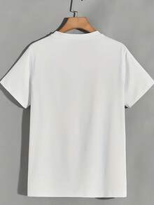 Camiseta casual de manga corta para hombre, de 180 g, con estampado de paisaje y diseño de cuello redondo, adecuada para el Día de la Independencia, actividades de equipo y como regalo. Es lavable a máquina, apta para todas las estaciones y una camiseta cómoda para el uso diario y salidas. - Blanco - Ver 2