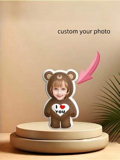 Móc khóa ảnh tùy chỉnh, Móc khóa cá nhân hóa, Có thể in ảnh, Dễ thương, Thích hợp cho Ngày của Cha, Ngày của Mẹ, Halloween, Giáng sinh, Đêm Giáng sinh, Ngày lễ tình nhân, Sinh nhật, Kỷ niệm - Gấu bông