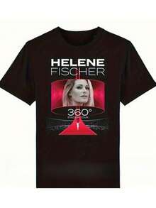Helen Fisher Oficial 360 °   Camiseta de la Gira |   Camiseta unisex casual de cuello redondo, estampada con el logo del tour, lavable a máquina, adecuada para adultos, para usar durante todo el año, ¡un regalo perfecto para familiares y amigos! Unisexo! ¡Todo el año! - Negro - Ver 1