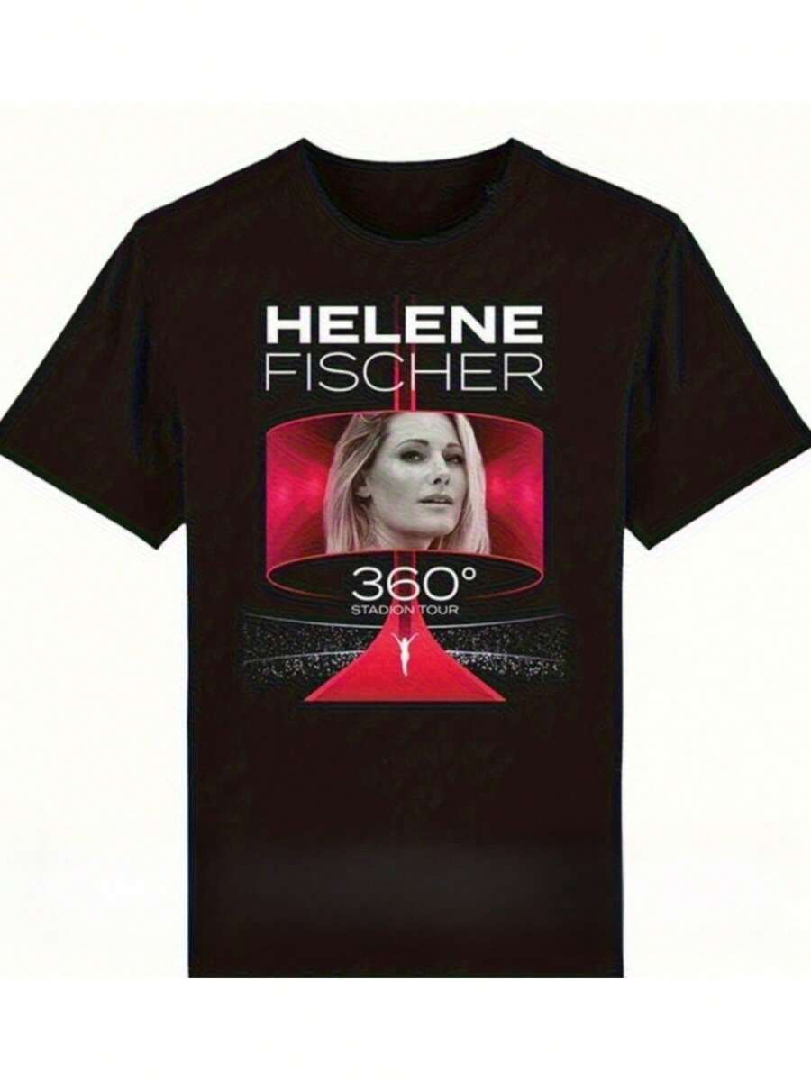 Helen Fisher Oficial 360 °   Camiseta de la Gira |   Camiseta unisex casual de cuello redondo, estampada con el logo del tour, lavable a máquina, adecuada para adultos, para usar durante todo el año, ¡un regalo perfecto para familiares y amigos! Unisexo! ¡Todo el año! - Negro - Ver 1