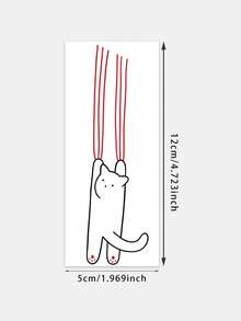 1张纹身贴纸 - 简约线条，可爱有趣的猫咪主题竖款纹身图案，临时纹身贴纸，可水洗PVC材质，防水防汗，适用于手部、手臂、腰部、腹部、背部、腿部。不反光，逼真纹身设计。适合旅行、音乐节、游戏、毕业礼物等场合。日常使用。可维持3-5天。 - 彩色 - 查看 6
