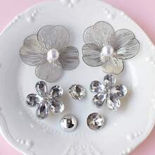 Fairy Style Electroplated Metal Flower Shoe Charms For Clogs And Ballet Sandals, DIY Accessories With Rhinestone Decoration - Multicolor - View 6