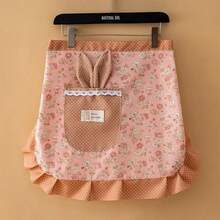 Delantal medio de estilo campestre de lona transpirable y fresca, resistente a las manchas y duradero, adecuado para cocinar en casa - Talla única para todos - Ver 7