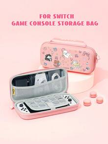 1pc 2 (2025) Game Console Protective Case, Cute Cartoon Cat Illustration Pattern, Compatible With Switch NS/Switch OLED/Switch Lite, TPU Soft Shell, Universal Protective Cover, Switch Controller Protective Case, Switch Gaming Accessories, Compatible With PS5 Gamepad Storage Bag, Anti-Drop, Anti-Slip, Scratch-Resistant, Stylish, Best Gift For Family And Friends - View 3
