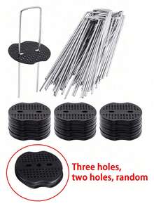 U-Shaped Anti- Cloth Nails, Fixing Artificial Turf, Landscape Nails With Plastic Washers, U-Shaped Ground Nails - Garden Pegs - View 13