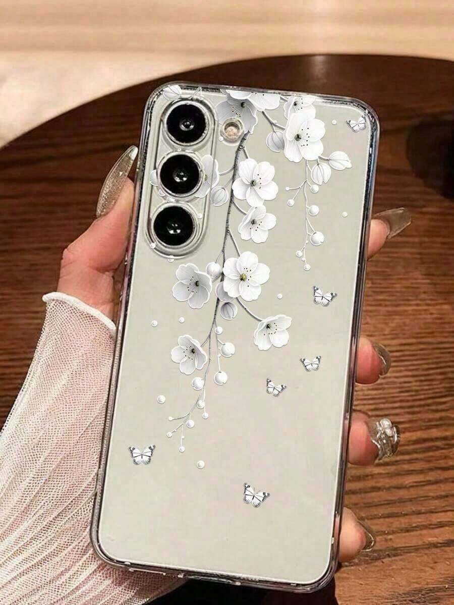 1 Piece Soft Phone Case With Minimalist Tulip And Star Pattern, Compatible With Huawei Honor, , Galaxy A04e/12/A13/A14/A34/A50/A52/A53/A54/S21/S22/S23/S24/S25/S25Ultra/S25FE/S26/S26 PLUS/S26 ULTRA/S26 EDGE, 6A/7A/8A, 12T/13T/15T/15T Pro - 款式 2(1 件) - 查看 1