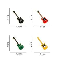 ZAKOL Vintage Metal Enamel Electric Guitar Brooch Unisex, Music Instrument Lapel Pin Badge Fashion Jewelry Gift - Multicolor - View 2