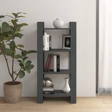 Bibliothèque/Séparateur de pièce  Gris 60x35x125 cm Bois massif - Gris - Voir 1