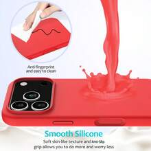 ForiPhone17/16/15/14/13/12/11 Models - Liquid Silicone Case - Ultra-Thin & Soft & Screen/Camera Protection & Shockproof & Smooth Touch & Scratch-Resistant & Microfiber Lining - 淺紫色 - 查看 6