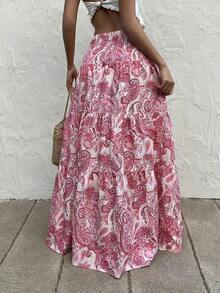 Women's Long Bohemian Print Skirt, Casual For Vacation And Everyday Wear, Spring/Summer - 彩色 - 查看 2