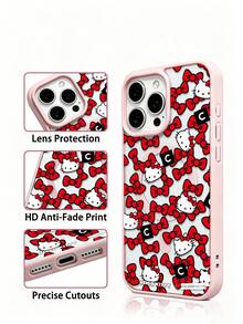 Miniso Sanrio Hello Kitty hautfreundliche magnetische kabellose Ladehandy-Hülle, Sommer Handyhülle, Urlaubsgeschenk, rutschfest, stoßfest, abwischbar für iPhone 17, 17 Air, 17 Pro, 17 Pro Max, 11, 12, 13, 14, 15, 16 Pro, 16 Pro Max, 14 Plus, 15 Plus, 16 Plus, 16 Pro, 16 Pro Max, XR - Transparent - Übersicht 5