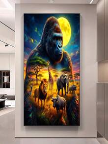 Diamond Painting Kit - Animal Theme 5D Full Drill Frameless Art, Suitable For Living Room, Bedroom And Office Decoration, Perfect Gift For Friends And Family / Mosaic Diamond Embroidery Kit / Animal Theme Holiday Decor - round diamond - View 3