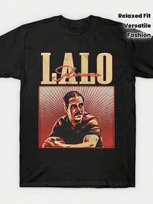 The Lalo Salamanca Vintage T-Shirt for Men Features a Vibrant And Stylish Design, Providing a Relaxed Fit That Is Both Practical And Versatile. Its Crew Neck Style Combines with Elegance - Negro - Ver 2