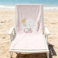 Sanrio My Melody Lace Heart Light Pink Beach Towel With Friends & Musical Notes Print Ultra Soft Beach Towel, Perfect For Pool, Summer Beach And Travel - A - View 2