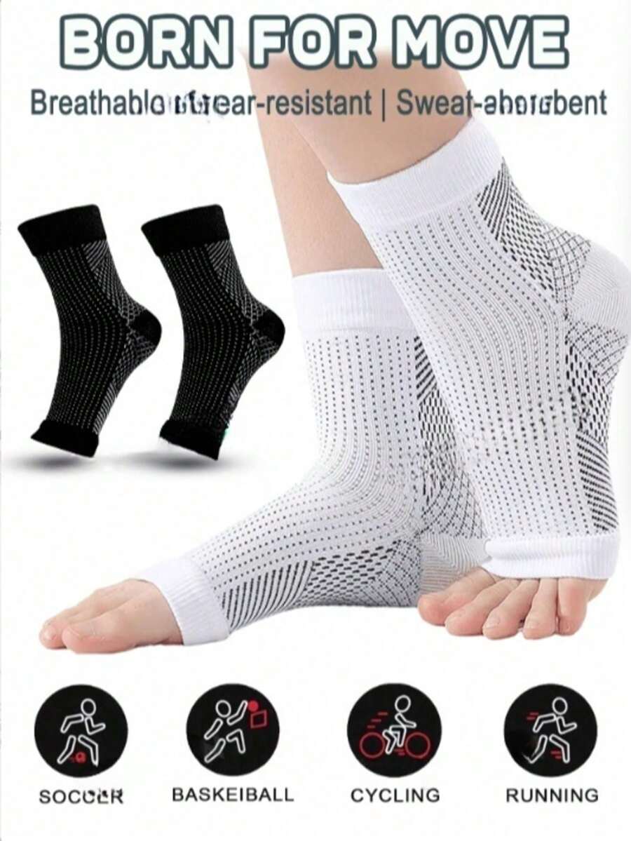 Breathable Ankle Compression Socks, Suitable For Sports, Running, Hiking, Cycling - Multicolor - View 1