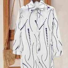 Vestido camisa elegante para mujer, adecuado para ocasiones de oficina a fiesta, uso en todas las estaciones, blanco, vacaciones, primavera - Rojo - Ver 5