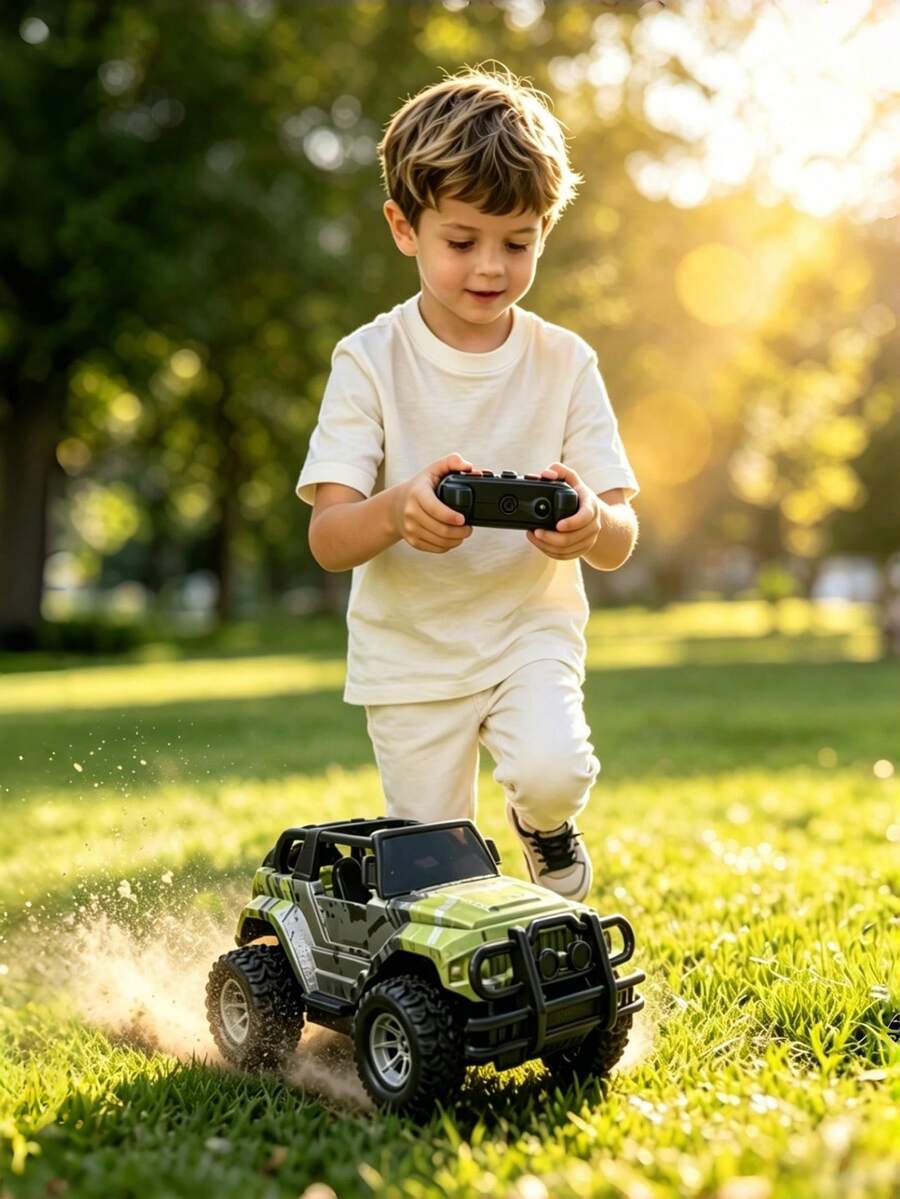 Vehículo todoterreno con control remoto, coche de carreras de 4 ruedas motrices de alta velocidad, coche de escalada de alta potencia, juguete regalo de cumpleaños para niños - Multicolor - Ver 1