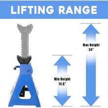 Six Ton Heavy Duty Car Jack Stands Set, Double Locking Adjustable Height Support Stand Organizer, Auto Vehicle Maintenance Lift Tool Base For Car SUV Pickup Truck Repair, Industrial Style, Black, One Pair - 3噸 - 查看 2